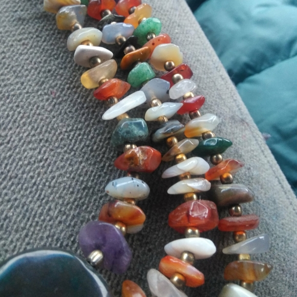 Fine Rainbow Agate Multistrand Statement Necklace - Picture 6 of 7